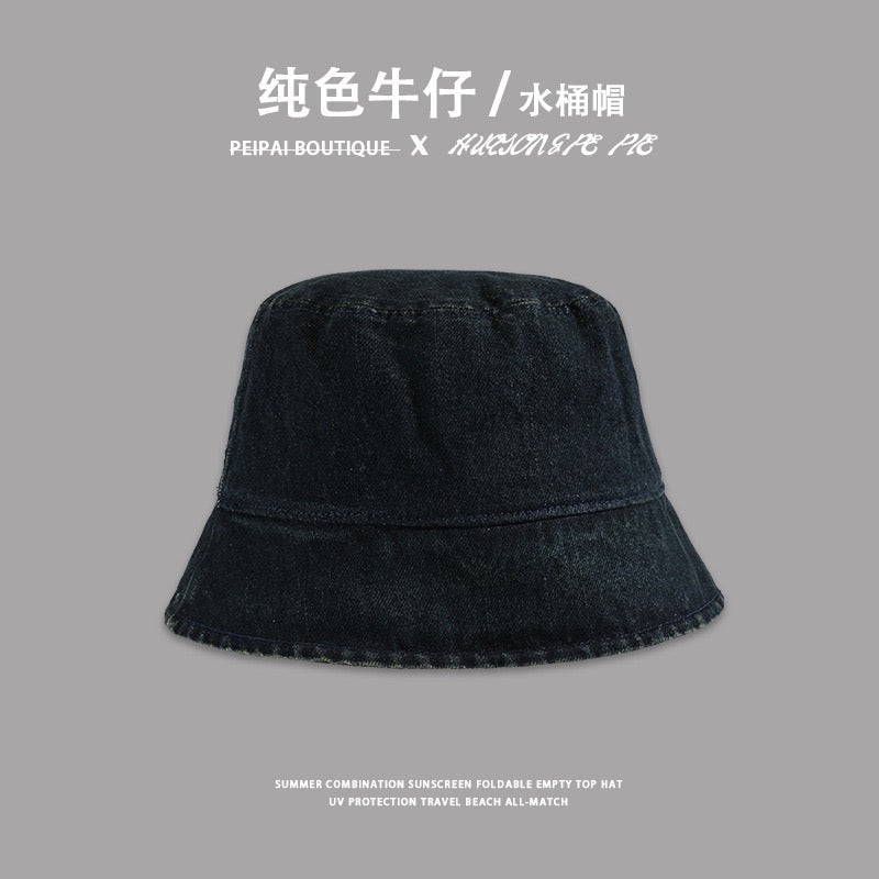 New Denim Bucket Hat Outdoor Sun Hat for Women